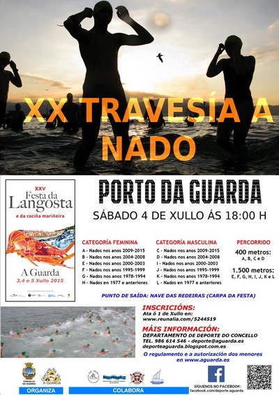 PRAZO DE INSCRICIN PARA PARTICIPAR NA -XX TRAVESA A NADO PORTO DA GUARDA- ATA O 1 DE XULLO
