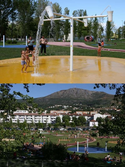 PARQUE AQUTICO ABERTO PARA PROPORCIONAR AMBIENTE DE DIVERSO A MIDOS E GRADOS