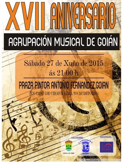 -EVENTO APRAZADO- A AGRUPACIN MUSICAL DE GOIN CELEBRA ESTE SBADO O SEU XVII ANIVERSARIO