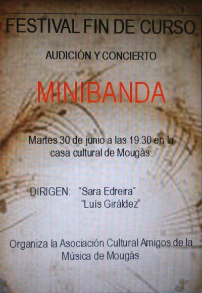 CONCERTO DE FIN DE CURSO DA MINIBANDA DE MOUGS O 30 DE XUO DE 2015