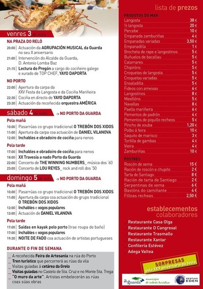 A FESTA DA LANGOSTA E DA COCIA MARIEIRA OFRECE OBRADOIROS E DIFERENTES XOGOS PARA OS NENOS E NENAS