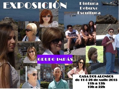EXPOSICIN DE PINTURA, DEBUXO E ESCULTURA DO GRUPO IMPS DO 11  28 DE XULLO NA CASA DOS ALONSO DE A GUARDA