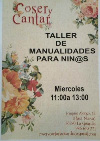 TALLER DE MANUALIDADES PARA NI@S EN COSER Y CANTAR A GUARDA