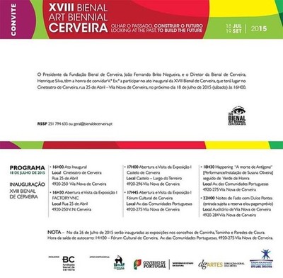 ATO INAUGURAL XVIII BIENAL DE CERVEIRA DECORRE DA 18 DE JULHO
