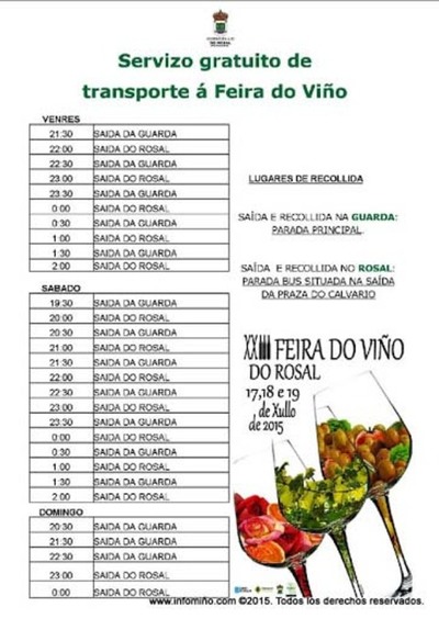 SERVIZO DE TRANSPORTE PBLICO  FEIRA DO VIO DO ROSAL 2015