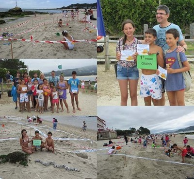 PRETO DE 100 NENOS E NENAS XOGARON COA IMAXINACIN NO  XXIV CONCURSO DE FIGURAS DE AREA NA PRAIA DO MUO