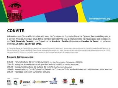 XVIII BIENAL DE CERVEIRA INAUGURA EXPOSIES EM CAMINHA, PAREDES DE COURA E TOMIO