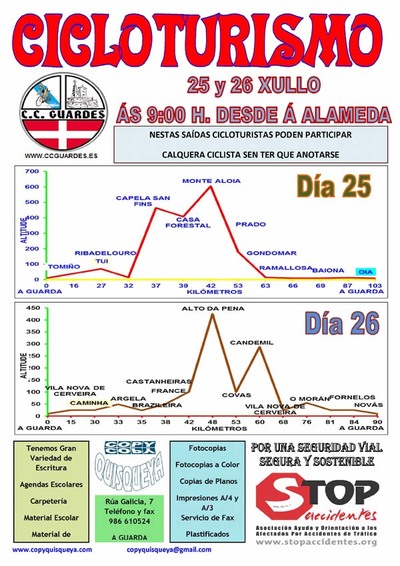 SADA CICLOTURISMO CO CLUBE CICLISTA GUARDS O SBADO 25 E DOMINGO 26 DE XULLO