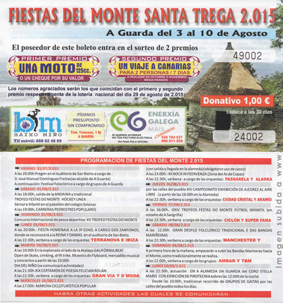 PROGRAMACIN FESTAS DO MONTE 2015 VIERNES 7 DE AGOSTO