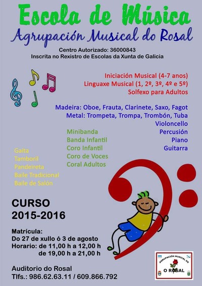 LTIMO DA DE PRAZO DE MATRICULA NA ESCOLA DE MSICA NO ROSAL