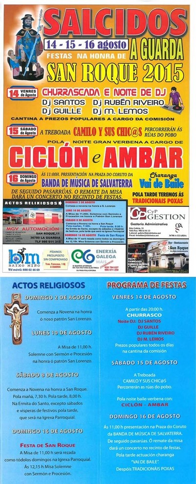 FESTAS NA HONRA DE SAN ROQUE DO 14  16 DE AGOSTO NA GUARDA