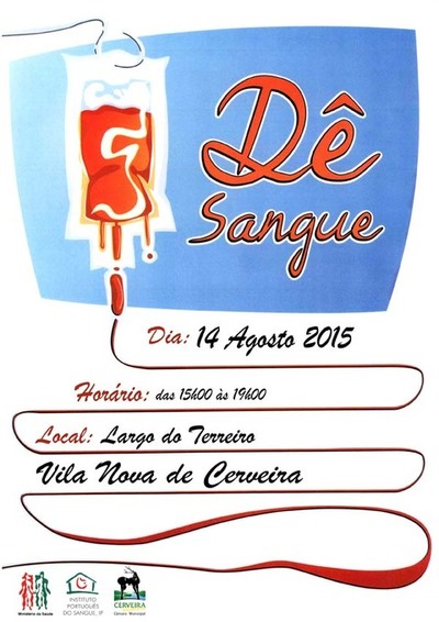 D SANGUE E AJUDE A AJUDAR ? COLHEITA DE SANGUE A 14 DE AGOSTO