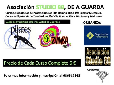 CURSOS DE PILATES Y ZUMBA ORGANIZADOS POR LA ASOCIACIN STUDIO 88 EN A GUARDA