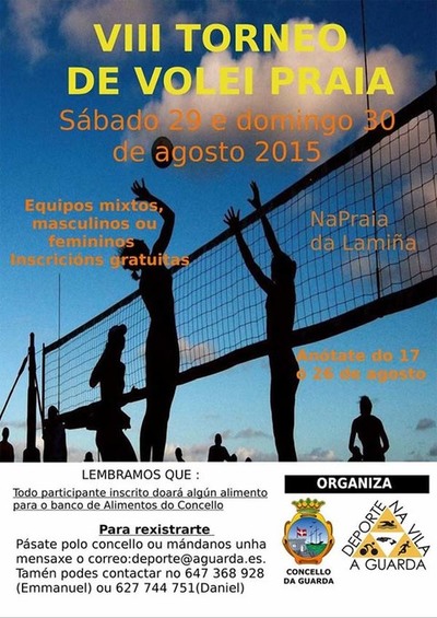 VIII TORNEO DE VOLEI PRAIA O 29 DE AGOSTO NA GUARDA