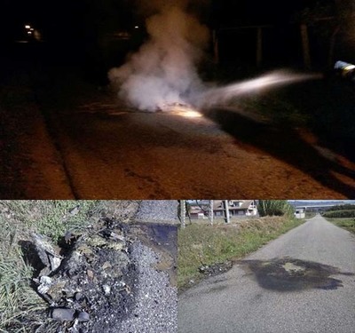 QUEIMAN UN CONTEDOR DE BASURAS EN PAS - O ROSAL