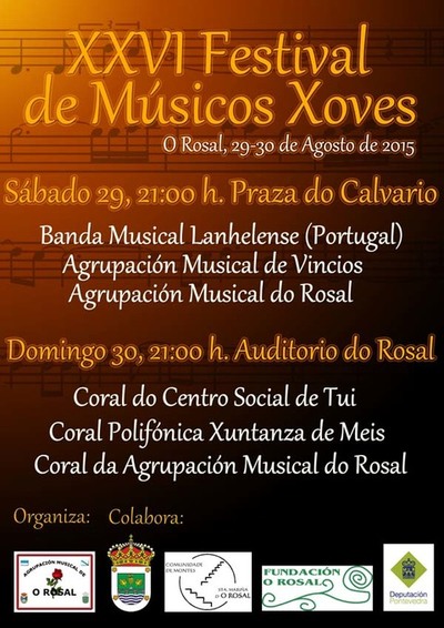 XXVI FESTIVAL DE MSICOS XOVES ESTA FIN DE SEMANA NO ROSAL