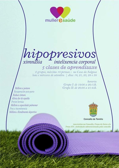 INSCRICIN PARA NOVAS CLASES DE XIMNASIA HIPOPRESIVA EN TOMIO