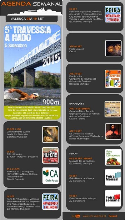 AGENDA SEMANAL VALENCA DO MINHO 4-10 SETEMBRO 2015