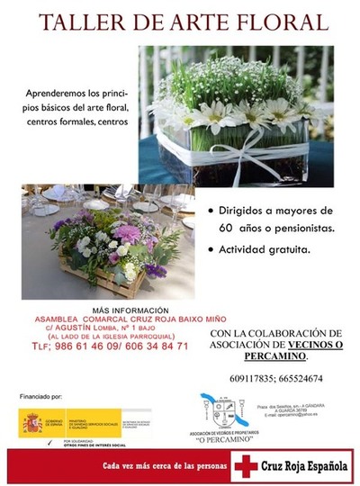 INICIO DEL PLAZO DE INSCRIPCIN PARA EL TALLER DE ARTE FLORAL, PARA MAYORES DE 60 AOS