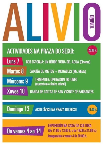 ACTIVIDADES FESTAS DO ALIVIO 2015 NA PRAZA DO SEIXO DE TOMIO
