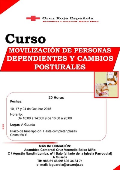 CONVOCADO EL CURSO: MOVILIZACIN Y CAMBIOS POSTURALES DE PERSONAS DEPENDIENTES