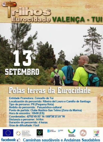 ESTE DOMINGO 13 DE SETEMBRO TER LUGAR UNHA NOVA ANDAINA POR TERRAS DA EUROCIDADE