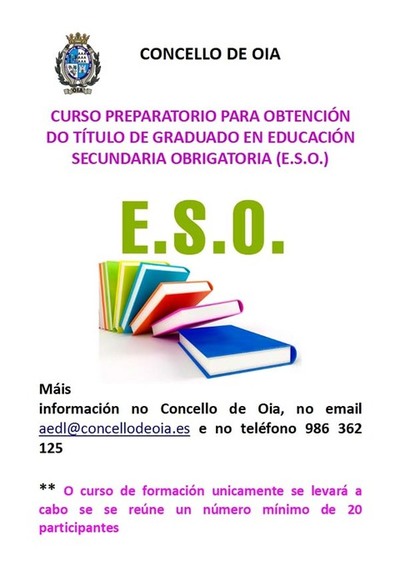 CURSO PREPARATORIO DO GRADUADO EN EDUCACIN SECUNDARIA OBRIGATORIA (ESO) EN OIA