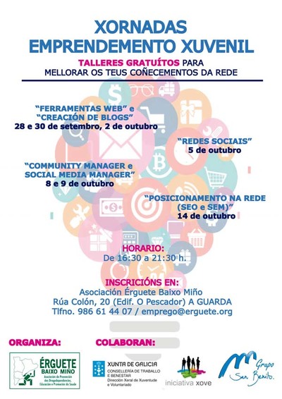 XORNADAS EMPRENDEMENTO XUVENIL TALLERES GRATUTOS PARA MELLORAR OS TEUS COECEMENTOS DA REDE