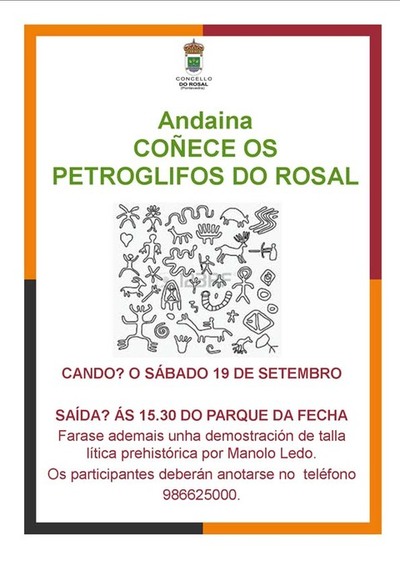 O ROSAL CONVIDA A COECER OS PETROGLIFOS A TRAVS DUNHA ANDAINA O VINDEIRO SBADO 19 DE SETEMBRO