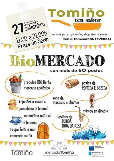 TOMIO TEN SABOR: BIOMERCADO NO MERCADO DE TOMIO O DOMINGO 27 DE SETEMBRO