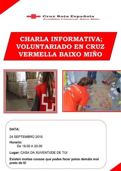 CRUZ ROJA ANIMA A LOS CIUDADANOS DE TUY    A DEDICAR PARTE DE SU TIEMPO LIBRE AL VOLUNTARIADO