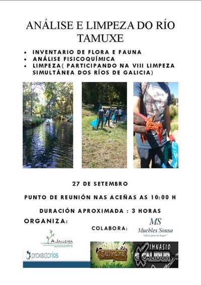 A JALLEIRA ORGANIZA UNHA LIMPEZA DO RO TAMUXE O DOMINGO 27 DE SETEMBRO
