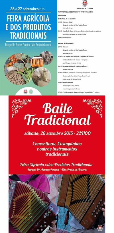 FEIRA AGRCOLA E DOS PRODUCTOS TRADICIONAIS DE 25 A 27 DE SETEMBRO EM VILA PRAIA DE ANCORA-CAMINHA