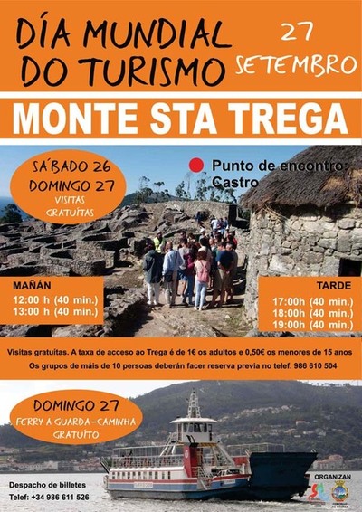 A GUARDA FESTEXA O DA MUNDIAL DO TURISMO CON VISITAS AO CASTRO DE SANTA TREGA E VIAXES GRATUTAS NO FERRY