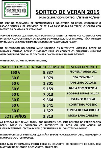 SORTEO DE VERN 2015 DE ACOR