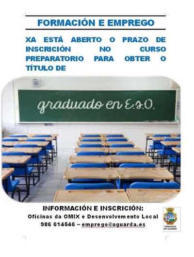 A GUARDA ABRE O PRAZO DE INSCRICIN PARA O CURSO PREPARATORIO PARA OBTER O TTULO DE GRADUADO EN ESO