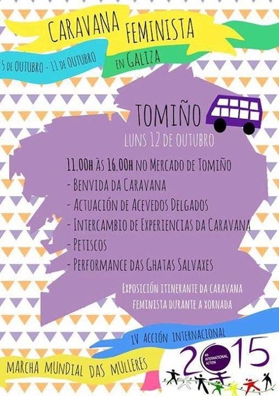 A CARAVANA FEMINISTA CHEGA A TOMIO O LUNS 12 DE OUTUBRO