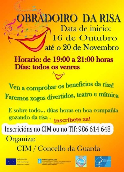 ABERTO O PRAZO DE INSCRICIN PARA PARTICIPAR NO OBRADOIRO DA RISA ORGANIZADO POLO CENTRO DE INFORMACIN S MULLERES DO CONCELLO DA GUARDA