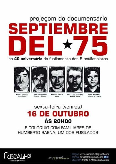 PROXECCIN DO DOCUMENTAL -SEPTIEMBRE DEL 75- ESTE VENRES NO CS FUSCALHO DE A GUARDA