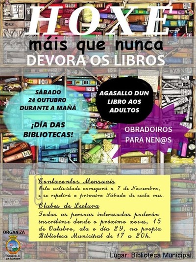 ACTIVIDADES PARA NENOS E AGASALLOS DE LIBROS PARA CONMEMORAR O DA MUNDIAL DA BIBLIOTECA NA GUARDA