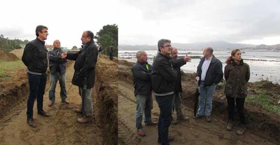 O ALCALDE DA GUARDA, ANTONIO LOMBA, E O CONCELLEIRO DE MEDIO AMBIENTE, PAULINO RODRGUEZ REVISAN AS OBRAS DO CODESAL