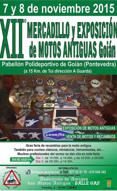 XII MERCADILLO E EXPOSICION DE MOTOS ANTIGAS ESTA FIN DE SEMANA EN GOIAN