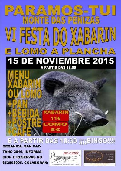 VI FESTA DO XABARIN E LOMO A PLANCHA O 15 DE NOVEMBRO EN PARAMOS - TUI