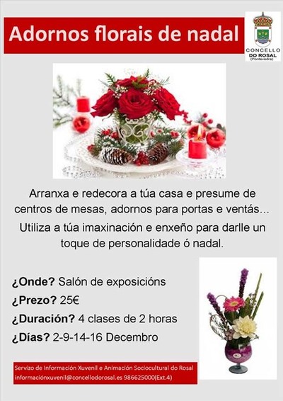 CURSO DE ADORNOS FLORAIS DE NADAL NO ROSAL