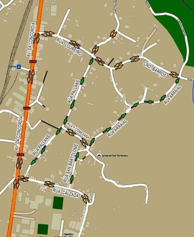 EN XANEIRO AS RAS PALLNS, SAN BARTOLOM E ARRAIAL SERN DE SENTIDO NICO EN TUI