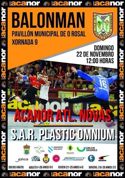O ACANOR ATL. NOVS RECIBE ESTE DOMINGO  S.A.R. PLASTIC OMNIUM