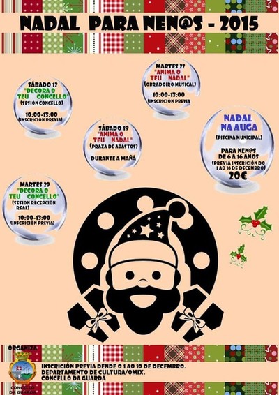 LTIMO DA DE PRAZO DE INSCRICIN PARA PARTICIPAR NOS OBRADOIROS DE NADAL E NA ACTIVIDADE -NADAL NA AUGA- NA GUARDA