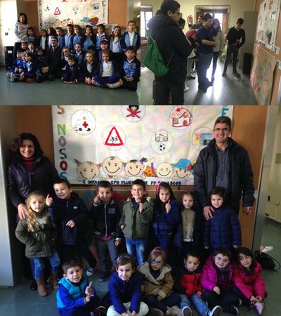 ALUMNOS DE DIFERENTES CENTROS ESCOLARES VISITAN OS MURAIS DA INICIATIVA -DEBUXANDO OS MEUS DEREITOS- NA GUARDA