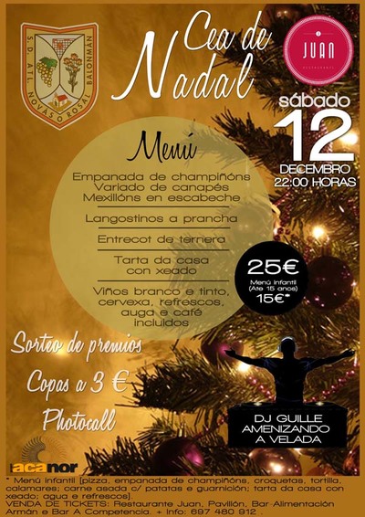 EL ACANOR ATL. NOVS ORGANIZA UNA CENA DE NAVIDAD