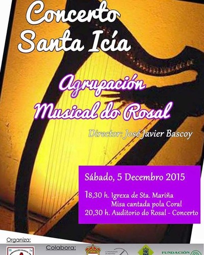 A AGRUPACIN MUSICAL DO ROSAL CELEBRA SANTA ICA ESTE SBADO CUN CONCERTO NO AUDITORIO MUNICIPAL